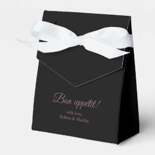Elegant Black Bon Appetit Personalized Favor Box