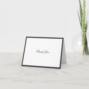 Elegant Black Border Thank You Note Card