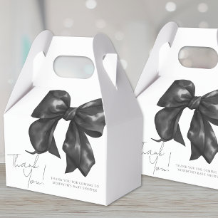 Elegant Black Bow Baby Shower Favor Box