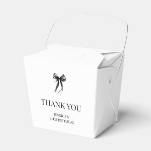 Elegant Black Bow Chic Thirty 30th Birthday Party Favor Box