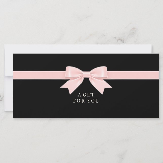 Elegant Black Bow Gift Certificate (Front)