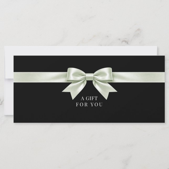 Elegant Black Bow Gift Certificate (Front)