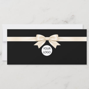 Elegant Black Bow Logo Gift Certificate