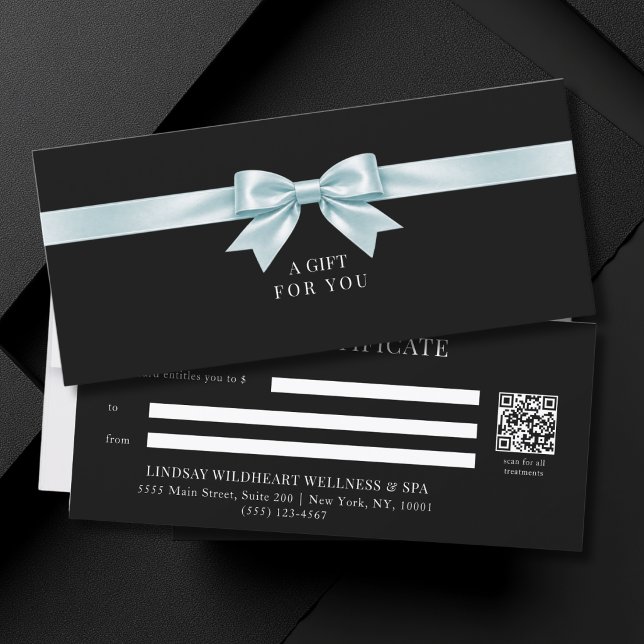 Elegant Black Bow QR Code Gift Certificate (Elegant Black Bow QR Code Gift Certificate)