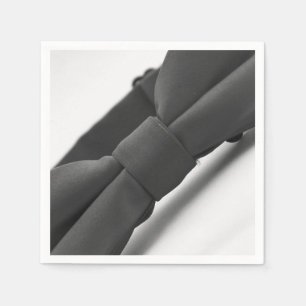 Elegant Black Bow Tie Paper Napkin
