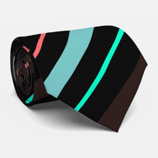 Elegant Black Brown Blue Stripes Groom Gift   Tie