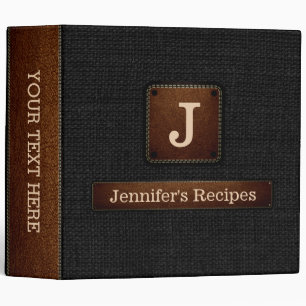 Elegant Black Burlap Look Binder