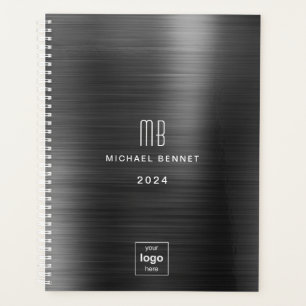 Elegant Black Business Logo 2024 Planner