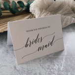 Elegant Black Calligraphy Bridesmaid Thank You Card<br><div class="desc">This elegant black calligraphy bridesmaid thank you card is perfect for a simple wedding. The neutral design features a minimalist card decorated with romantic and whimsical typography.</div>