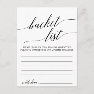Elegant Black Calligraphy Bucket List Cards