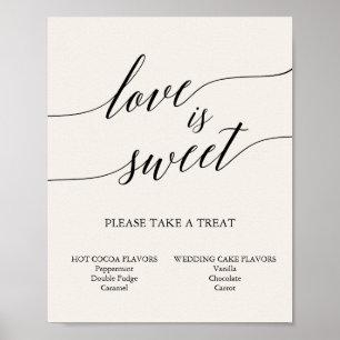 Elegant Black Calligraphy Cream Love is Sweet Sign