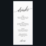 Elegant Black Calligraphy Drinks Menu Card<br><div class="desc">This elegant black calligraphy drinks menu card is perfect for a simple wedding. The neutral design features a minimalist card decorated with romantic and whimsical typography. Personalize the cards with the drinks available at your reception.</div>