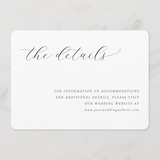 Elegant Black Calligraphy Enclosure Card (Front)