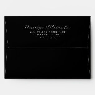 Elegant Black Calligraphy Envelope