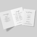 Elegant black calligraphy folded wedding party program<br><div class="desc">Modern simple minimalist typography trendy black and white folded ceremony and party wedding program template featuring a chic trendy calligraphy script.              Easy to personalize with your text on the front and inside!</div>