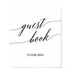 Elegant Black Calligraphy Guest Book Sign