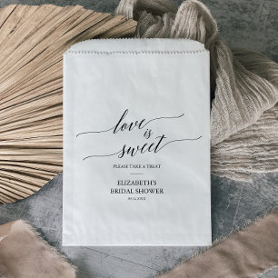 Elegant Black Calligraphy Love Is Sweet Favour Bag