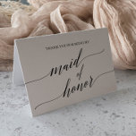 Elegant Black Calligraphy Maid of Honour Thank You Card<br><div class="desc">This elegant black calligraphy maid of honour thank you card is perfect for a simple wedding. The neutral design features a minimalist card decorated with romantic and whimsical typography.</div>