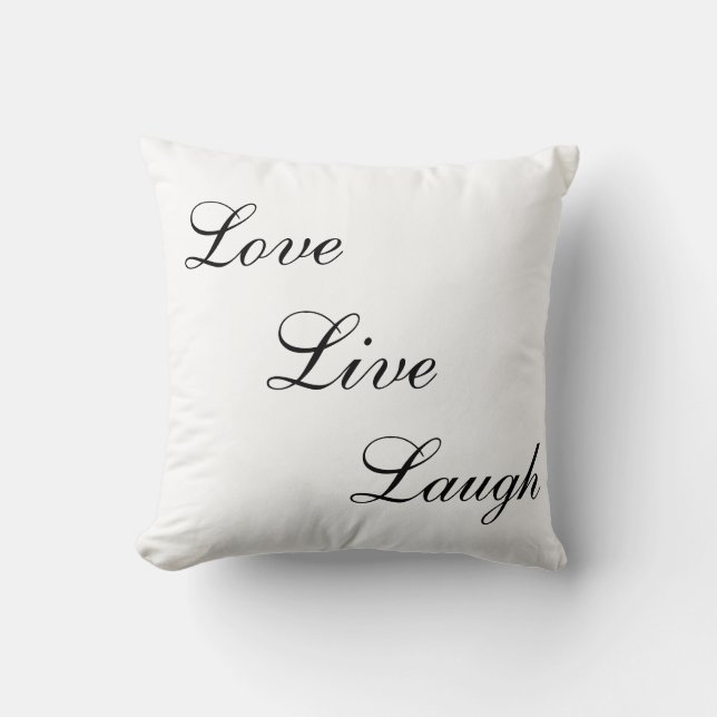 Elegant black calligraphy on white throw pillow (Front)