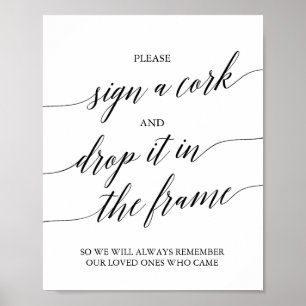 Elegant Black Calligraphy Please Sign A Cork