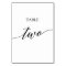 Elegant Black Calligraphy Table Two Table Number