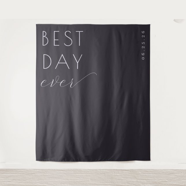 Elegant Black Calligraphy Tapestry (Front)