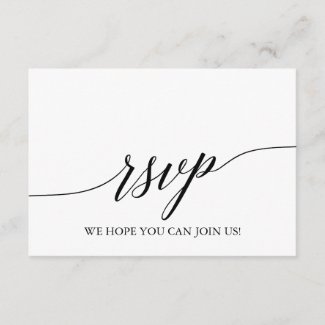 Elegant Black Calligraphy Website RSVP Card