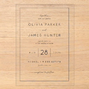 Elegant Black Calligraphy Wedding Invitation