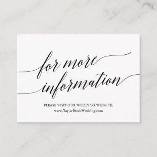 Elegant Black Calligraphy Wedding Website Enclosure Card