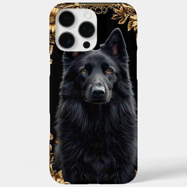 Elegant Black Canine Portrait 🖤🐾 Minimalist Case-Mate iPhone Case (Back)