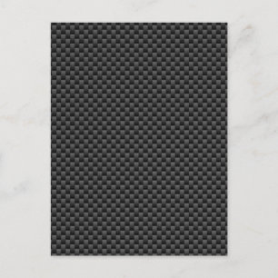 Elegant Black Carbon Fibre Style Print Background Postcard