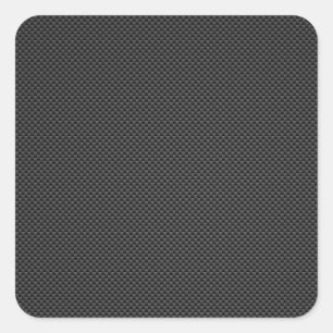 Elegant Black Carbon Fibre Style Print Background Square Sticker