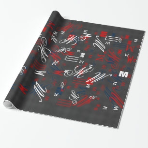 Elegant Black Carbon Fibre Style Print Background Wrapping Paper