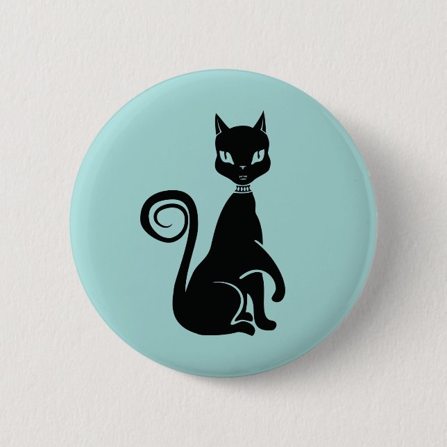 Elegant Black Cat 2 Inch Round Button (Front)
