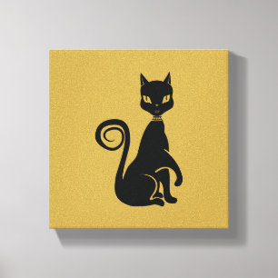 Elegant Black Cat Canvas Print