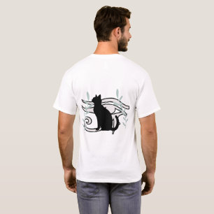 Elegant Black Cat & Egyptian Eye T-Shirt   cat tee