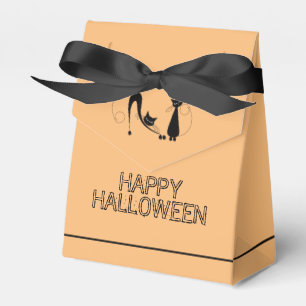 Elegant Black Cat, Happy Halloween Favor Box