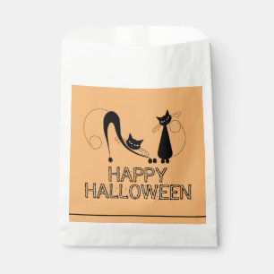 Elegant Black Cat, Happy Halloween Favour Bag