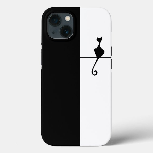 Elegant Black Cat Illustration  Case-Mate iPhone Case (Back)
