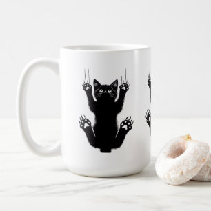Elegant Black Cat Illustration Coffee Mug