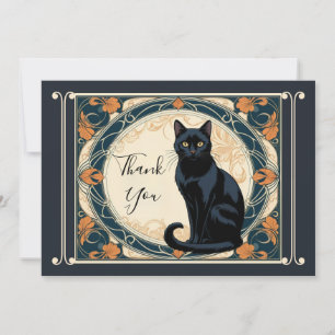 Elegant Black Cat Personalized Thank You Card