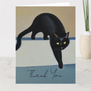Elegant Black Cat Thank You Card