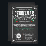 Elegant Black Chalkboard Christmas Party Invitation<br><div class="desc">Invite all your family and friends to your Holiday Party this year with this Elegant Christmas Design Party Invitation. Personalize the invitation by adding all your party details.</div>