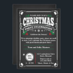 Elegant Black Chalkboard Christmas Party Invitation<br><div class="desc">Invite all your family and friends to your Holiday Party this year with this Elegant Christmas Design Party Invitation. Personalize the invitation by adding all your party details.</div>
