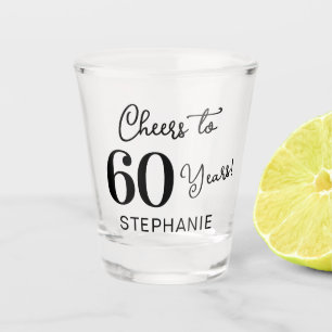 Elegant Black Cheers to 60 Years 60th Birthday Shot Glass
