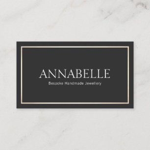 Elegant Black  Chic Designer Gold Border Business Card