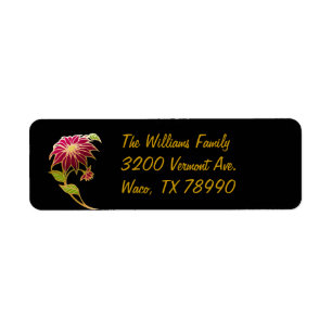 Elegant Black Christmas Address Label