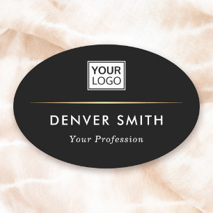 Elegant black classy divider custom logo name tag
