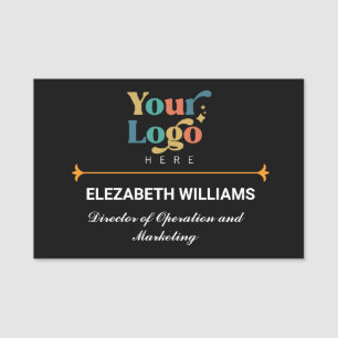 Elegant black classy divider custom logo name tag