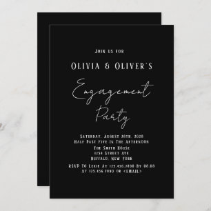 Elégant Black Cravate Engagement Partie Invitation